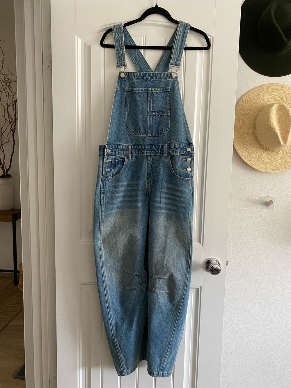 Women's Light Blue Denim Overalls Jumpsuit